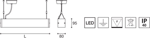 Indoor up and down light LED linear lamp LED-090